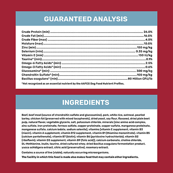 4health Shreds Adult Beef and Rice Formula Dry Dog Food, 35lb