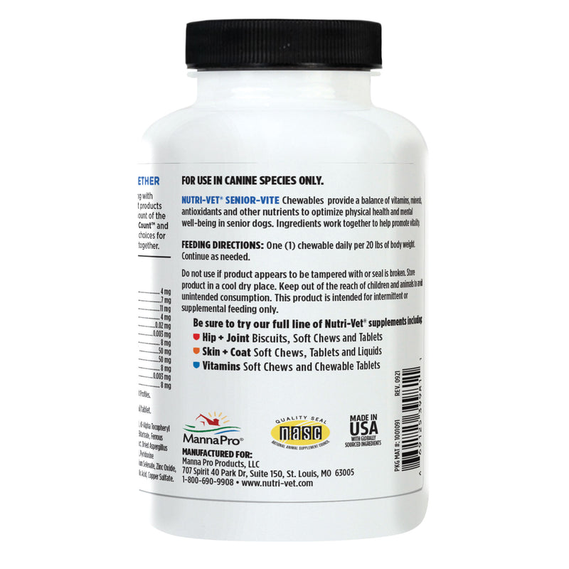Nutri-Vet Senior-Vite Chewables For Dogs 120 Count