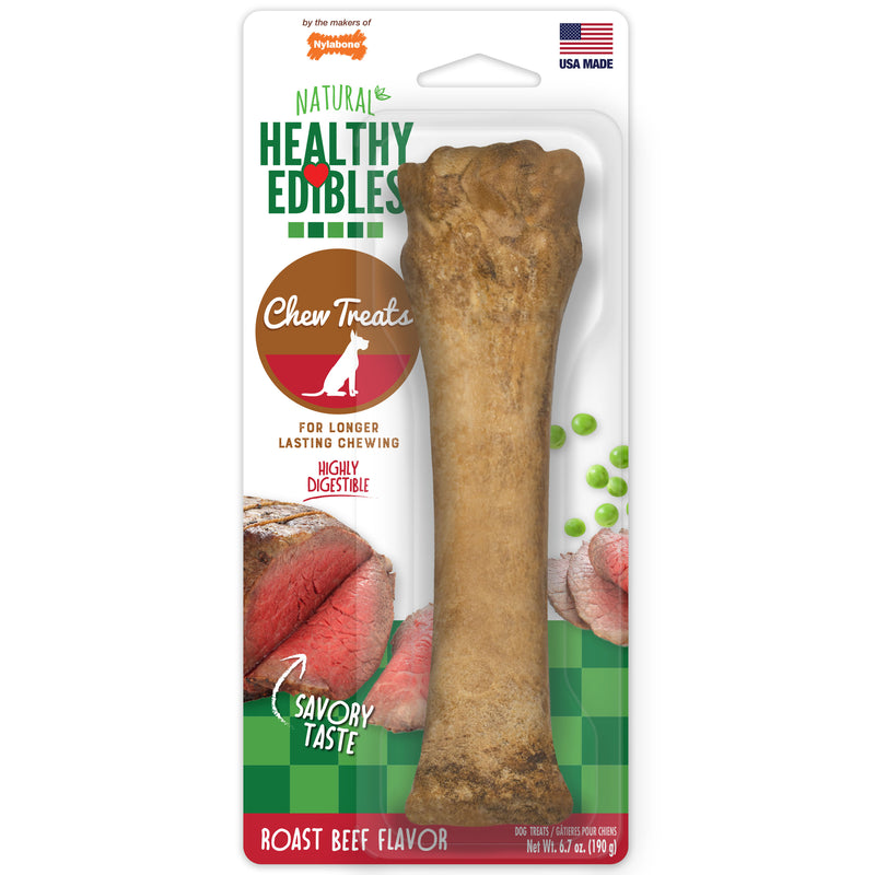Nylabone Healthy Edibles Roast Beef Flavor Chew Treats for Dog 1 Count X-Large/Souper