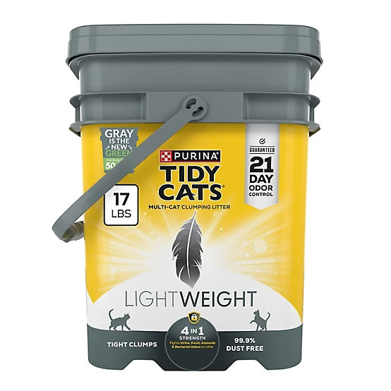 Purina Tidy Cats Light Weight, Low Dust, Clumping Cat Litter, LightWeight 4-in-1 Strength Cat Litter, 17lb
