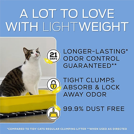 Purina Tidy Cats Light Weight, Low Dust, Clumping Cat Litter, LightWeight 4-in-1 Strength Cat Litter, 17lb