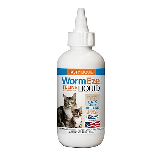Durvet WormEze Feline Liquid, 4 oz.