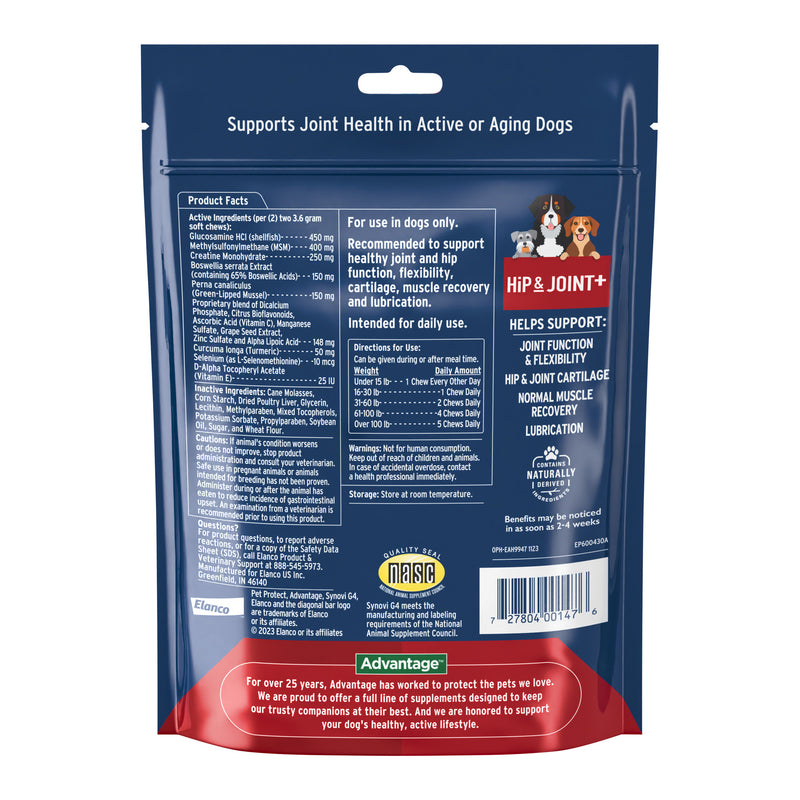 Pet Protect Hip and Joint with Synovi G4 Soft Chews for Dogs