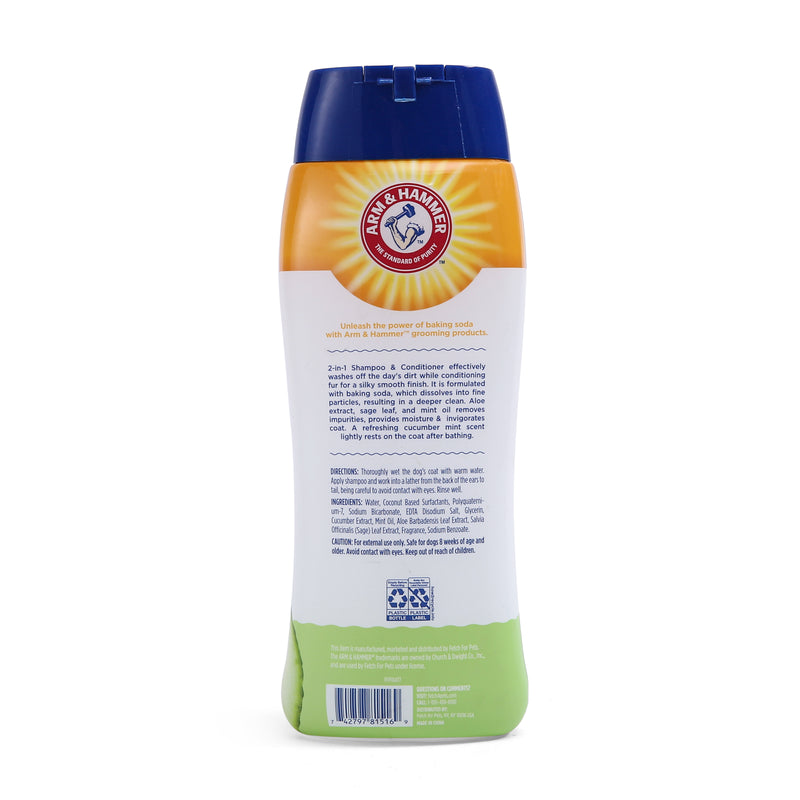 Arm & Hammer for Pets 2-In-1 Shampoo & Conditioner for Dogs | Dog Shampoo & Conditioner in One | Cucumber Mint, 20 Ounce Bottle Dog Shampoo and Conditioner for All Dogs