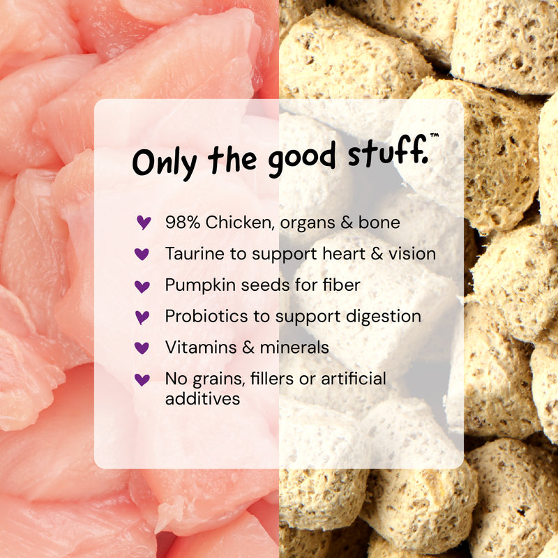 Stella & Chewy's Freeze-Dried Dinner Morsels for Cats - Chick Chick Chicken Recipe - 1 Ounce Bag