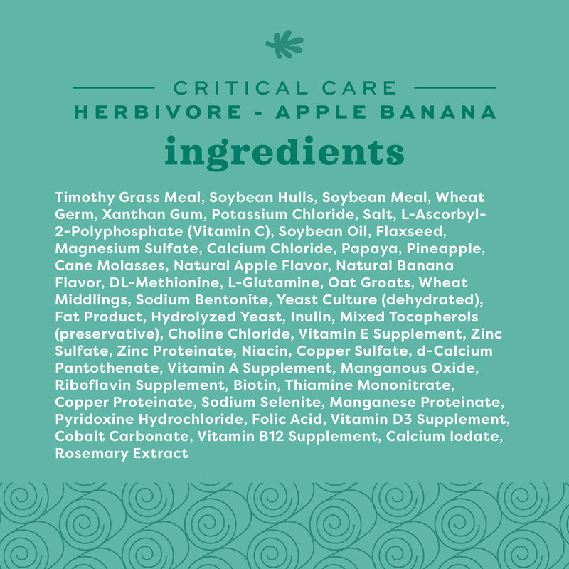 Oxbow Animal Health Critical Care Herbivore Apple-Banana (141g)
