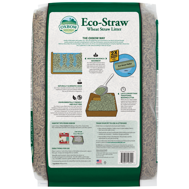 Oxbow Eco Straw Wheat Straw Litter 20lb for Small Animals