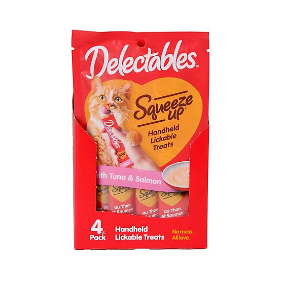 Delectables Squeeze-Up Tuna and Salmon Lickable Cat Treat, 4 ct.