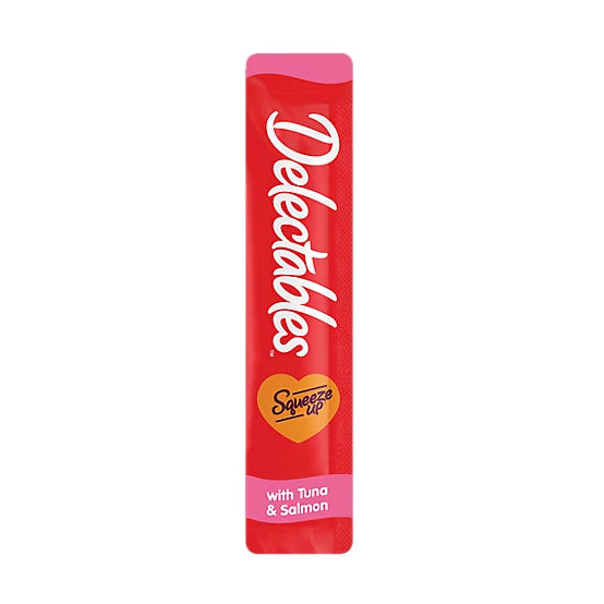 Delectables Squeeze-Up Tuna and Salmon Lickable Cat Treat, 4 ct.