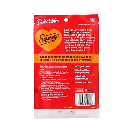 Delectables Squeeze-Up Tuna and Salmon Lickable Cat Treat, 4 ct.