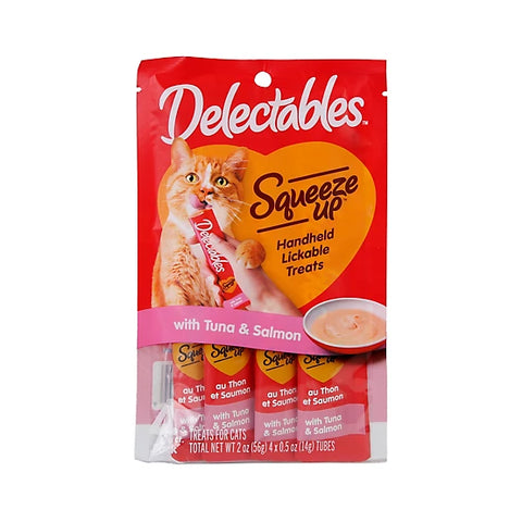 Delectables Squeeze-Up Tuna and Salmon Lickable Cat Treat, 4 ct.