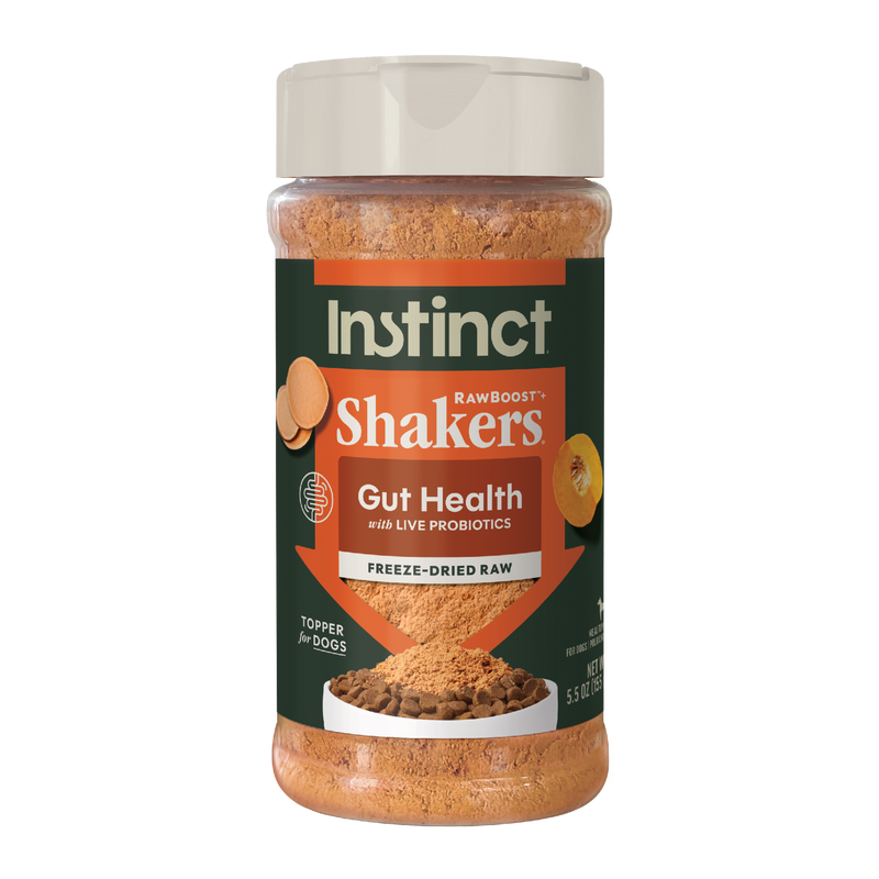 Instinct Raw Boost Shakers Gut Health Freeze-Dried Dog Food Topper, 5.5 oz. Bottle