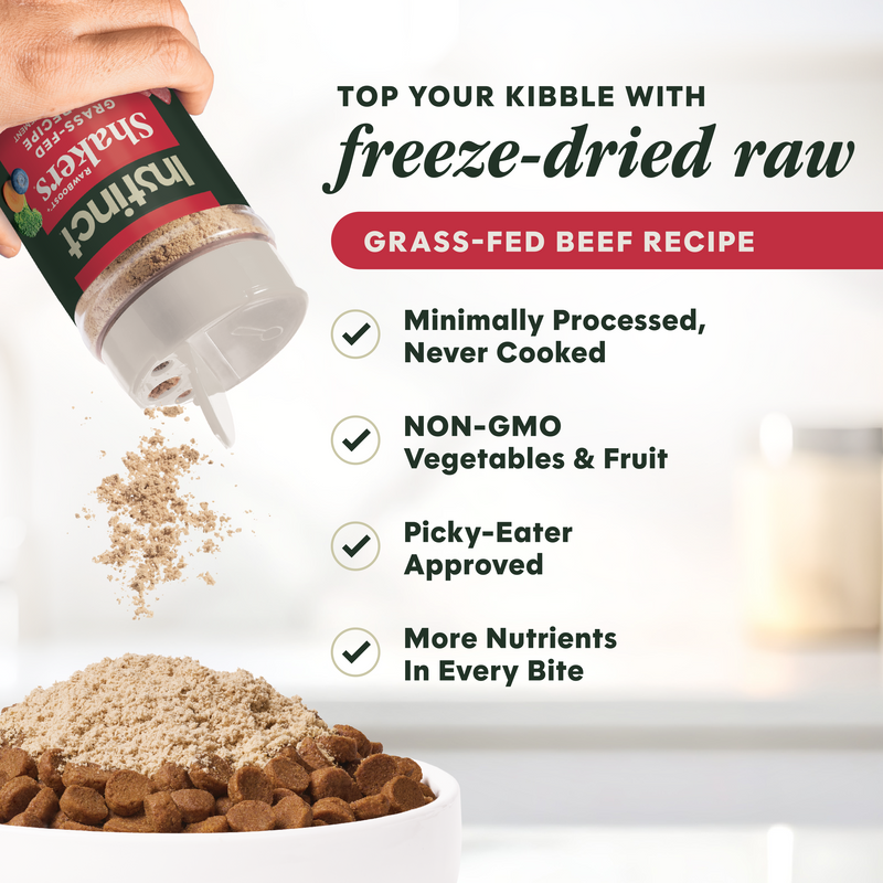 Instinct Raw Boost Shakers Beef Freeze-Dried Dog Food Topper, 5.5 oz. Bottle