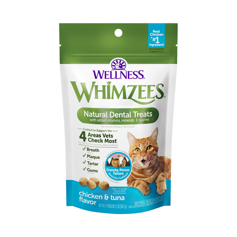Wellness WHIMZEES Cat Chicken and Tuna Flavor Dental Treats, 2 oz