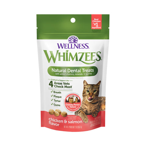 Wellness WHIMZEES Cat Chicken and Salmon Flavor Dental Treats, 2 oz