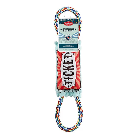 MuttNation Plush Ticket Tug Dog Toy