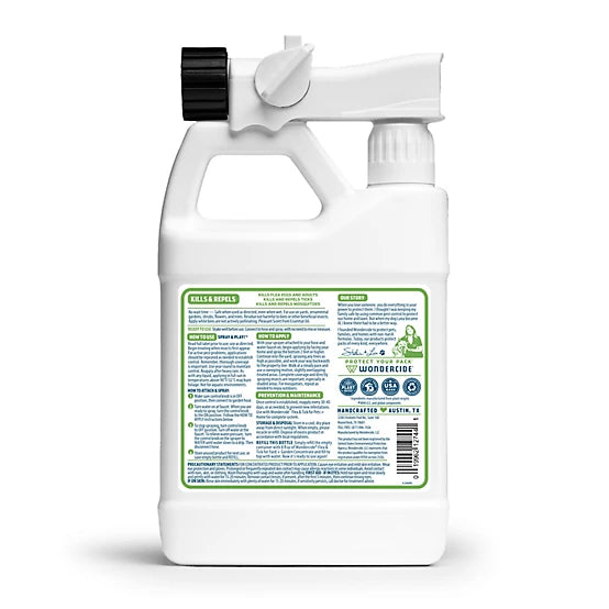 Wondercide Ready to Use Flea, Tick, and Mosquito Yard Spray with Natural Essential Oils - 32 oz