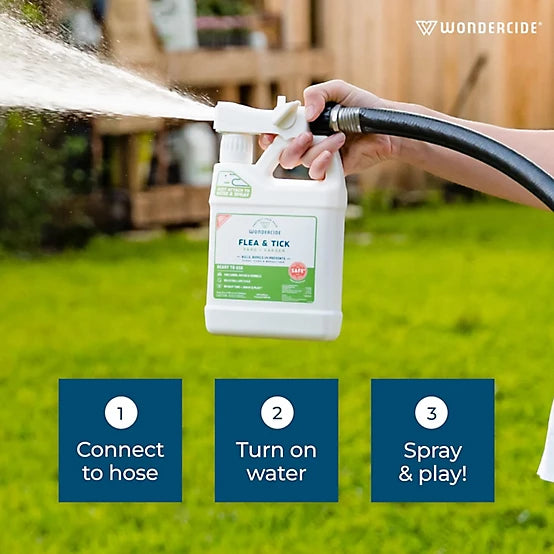Wondercide Ready to Use Flea, Tick, and Mosquito Yard Spray with Natural Essential Oils - 32 oz