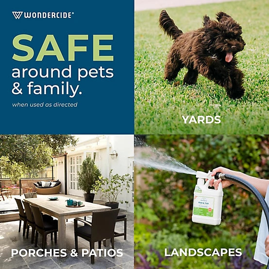 Wondercide Ready to Use Flea, Tick, and Mosquito Yard Spray with Natural Essential Oils - 32 oz