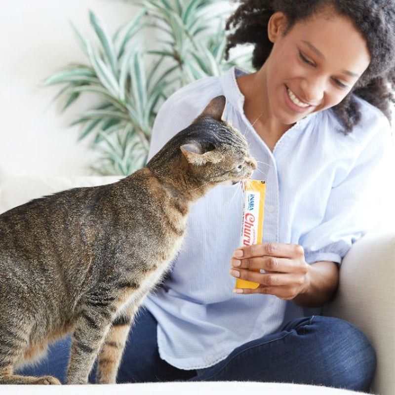 INABA Churu Cat Treats, Wet, Lickable, Squeezable Creamy Purée Cat Treat, 20 Tubes, Tuna Variety Box