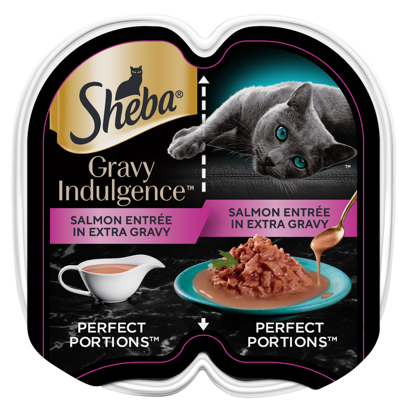 Sheba Gravy Indulgence Cat Food Salmon Entree in Extra Gravy, 2.6 oz.