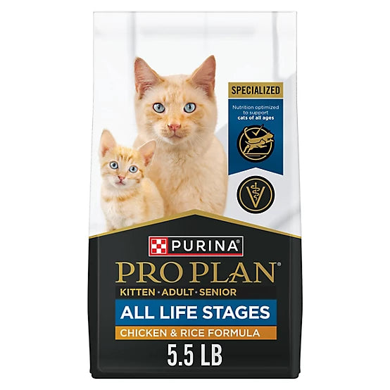 Purina Pro Plan All Life Stages Chicken & Rice Dry Cat Food 5.5lb