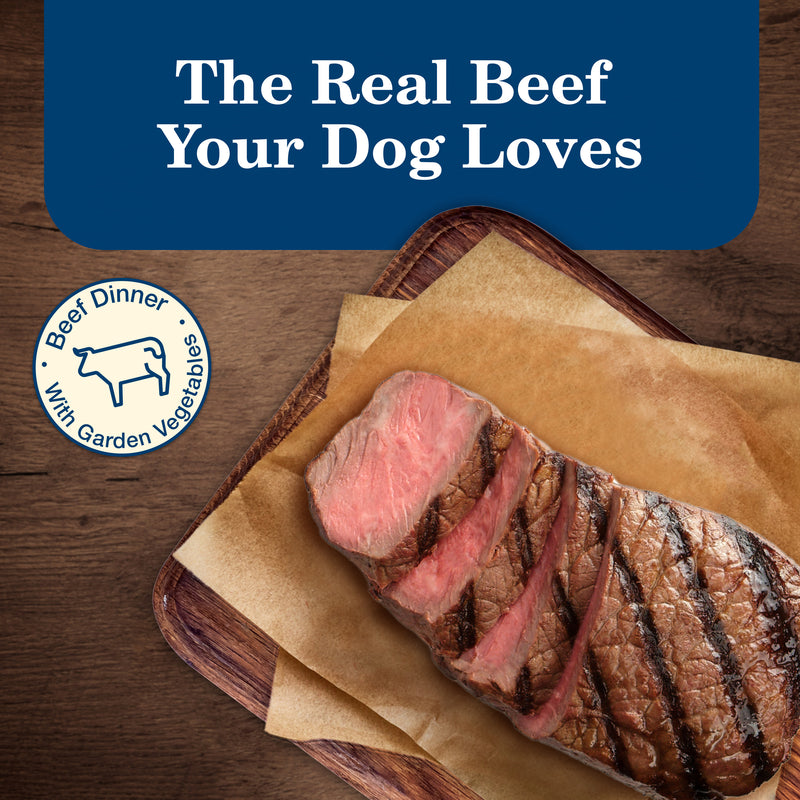 Blue Buffalo Homestyle Recipe Senior Wet Dog Food, Made with Natural Ingredients, Beef Dinner with Garden Vegetables, 12.5-oz. Can