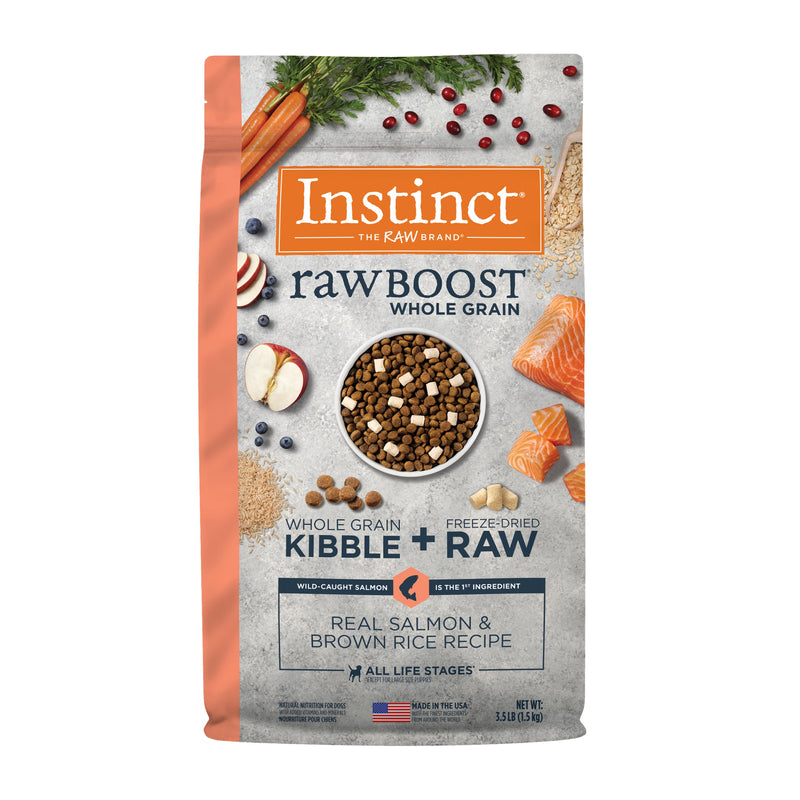 Instinct Raw Boost Whole Grain Salmon & Brown Rice Dry Dog Food, 3.5 lb. Bag