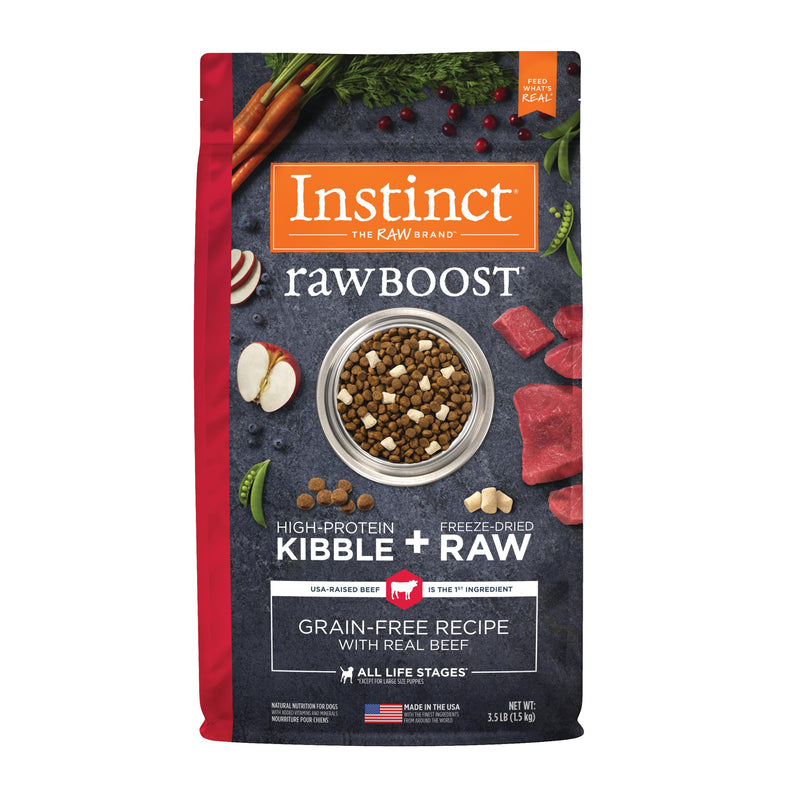 Instinct Raw Boost Beef Dry Dog Food, 3.5 lb. Bag