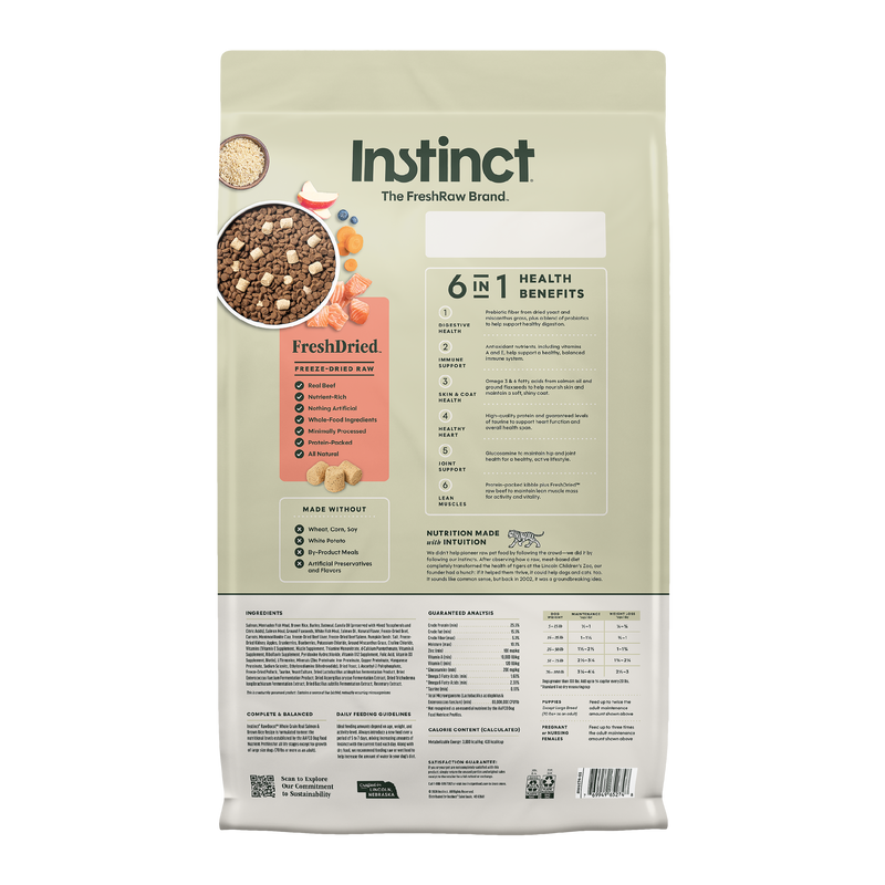Instinct Raw Boost Whole Grain Salmon & Brown Rice Dry Dog Food, 19 lb. Bag
