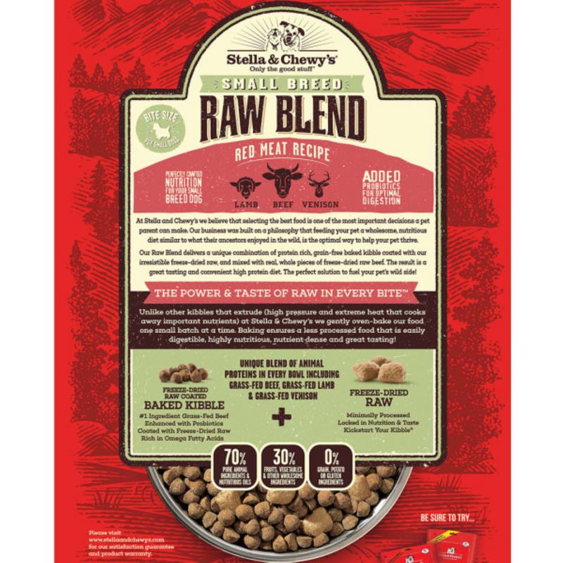 Stella & Chewy's Baked Kibble for Dogs - Raw Blend Red Meat Recipe for Small Breeds - 3.5 lb. Bag