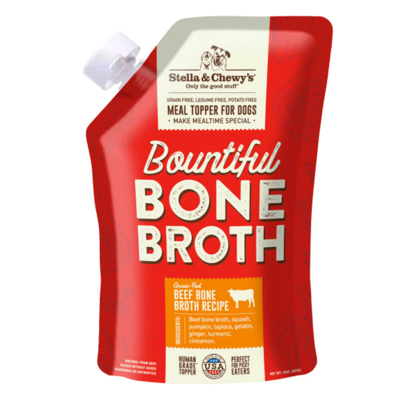 Stella & Chewy's Bountiful Bone Broth Grass-Fed Beef Bone Broth Recipe for Dogs, 16 oz. Resealable Pouch