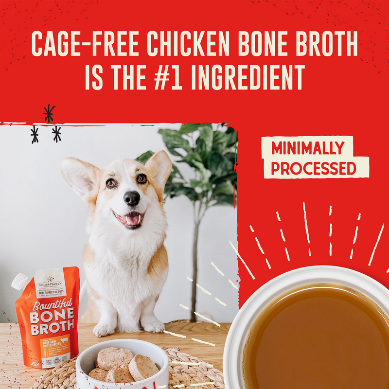 Stella & Chewy's Bountiful Bone Broth Cage Free Chicken Bone Broth Recipe for Dogs 16 oz. Resealable Pouch