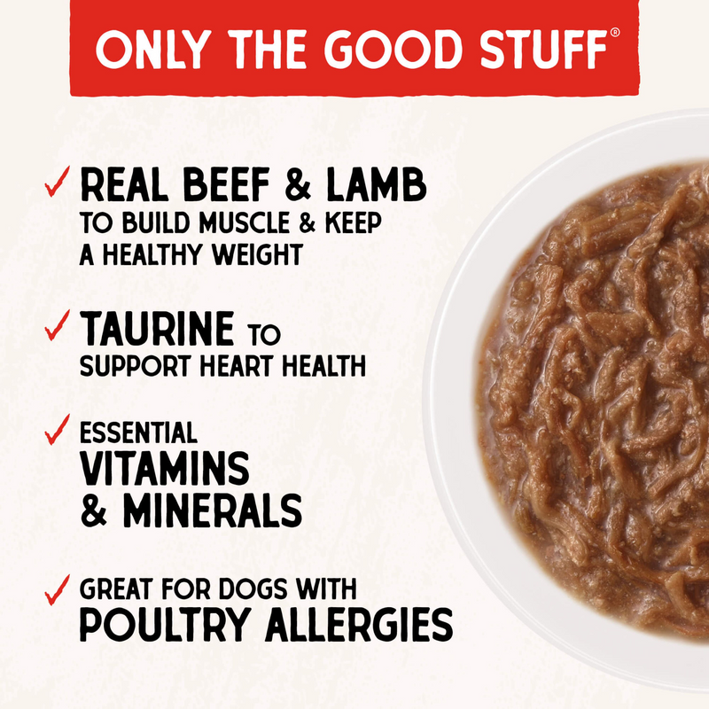 Stella's Shredrs Grass Fed Beef & Lamb Recipe in Broth for Dogs - 2.8 oz Pouch