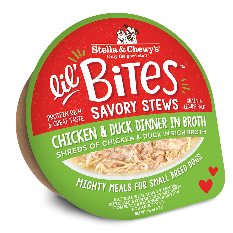 Stella & Chewy's Lil Bites Savory Stews Chicken & Duck Dinner in Broth for Dogs - 2.7 oz. Cup