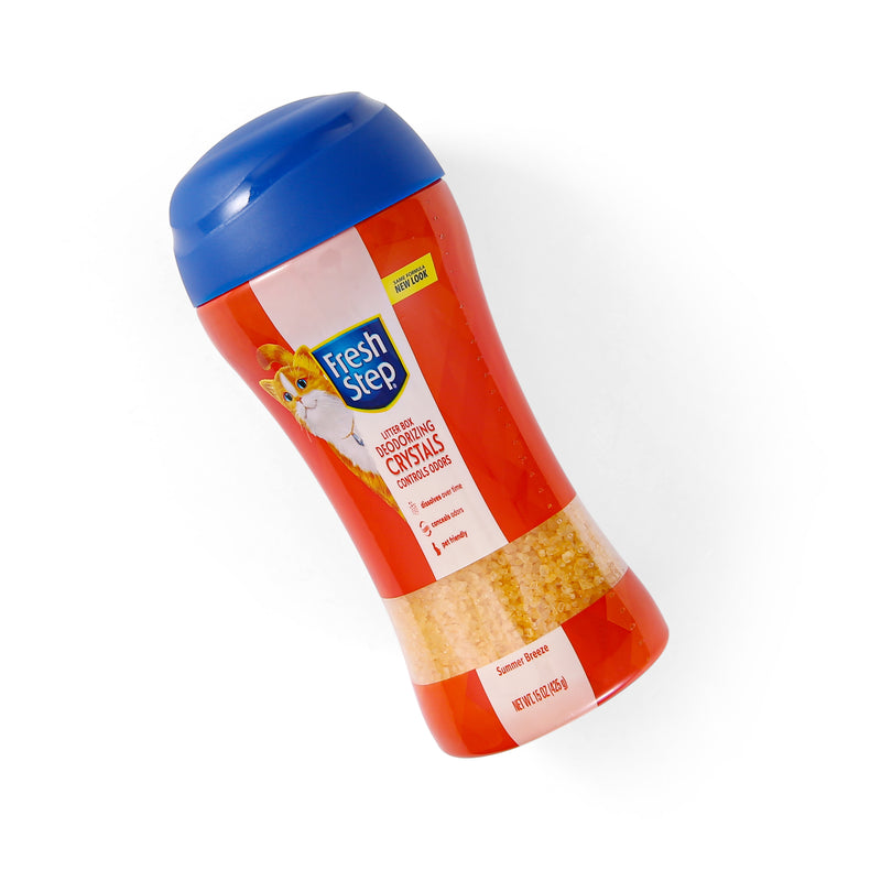 Fresh Step Litter Box Deodorizing Crystals, Summer Breeze Scent, 15oz