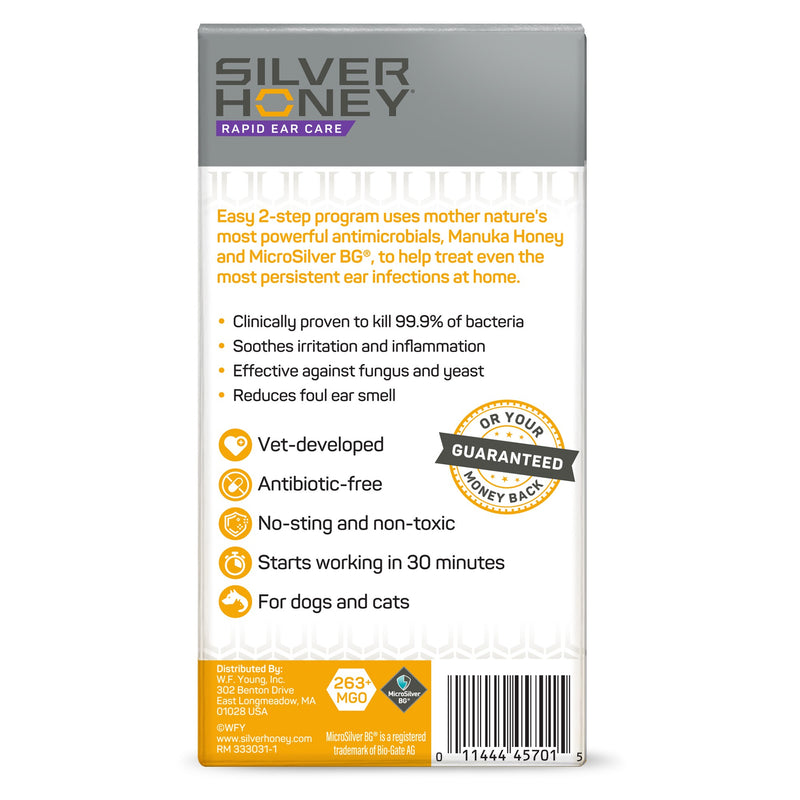 Silver Honey® Rapid Ear Care Vet Strength Ear Treatment Rinse + Concentrated Doses Combo Pack