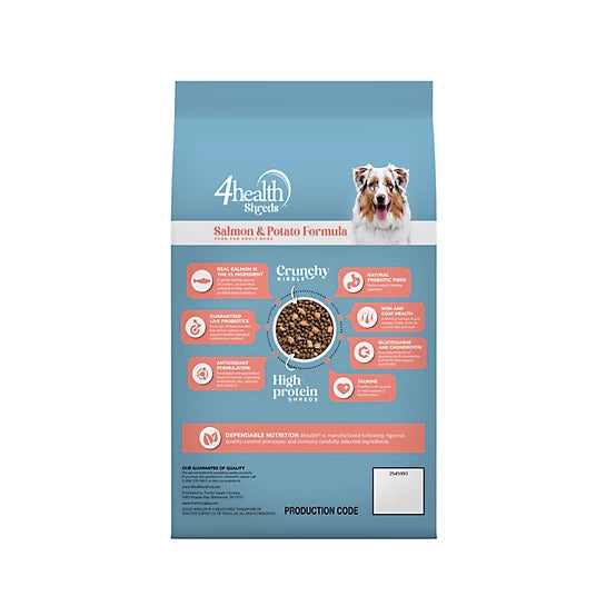 4health Shreds Adult High Protein Salmon/Potato Formula Dry Dog Food