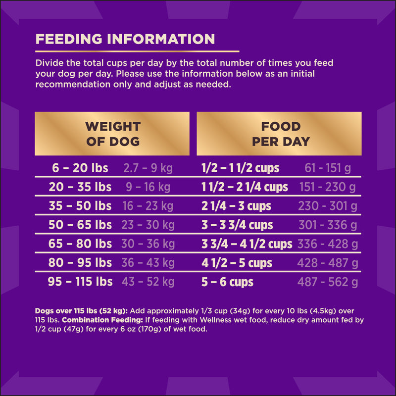 Wellness CORE+ Sensitive Skin & Stomach Dry Dog Food with Freeze Dried Pieces, Wholesome Grains, High Protein, Natural, Salmon & Rice Recipe, (18-Pound Bag)