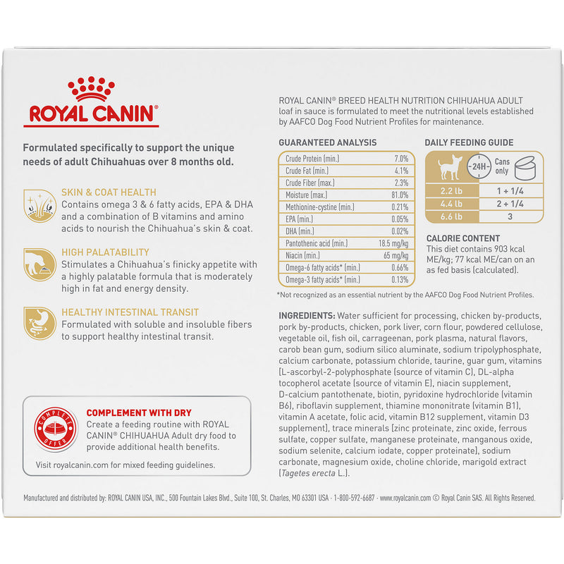 Royal Canin Breed Health Nutrition® Chihuahua Adult Loaf In Sauce Dog Food, 3 oz, 6-pack