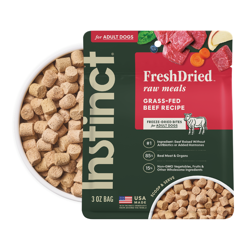 Instinct Raw Meals Freeze-Dried Beef Dog Food, 3 oz. Bag