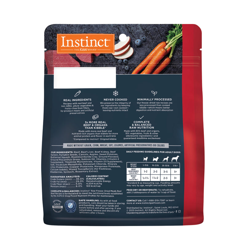 Instinct Raw Meals Freeze-Dried Beef Dog Food, 3 oz. Bag