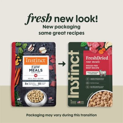 Instinct Freeze Dried Raw Meals Grain Free Real Beef Recipe Dog Food, 14 oz.