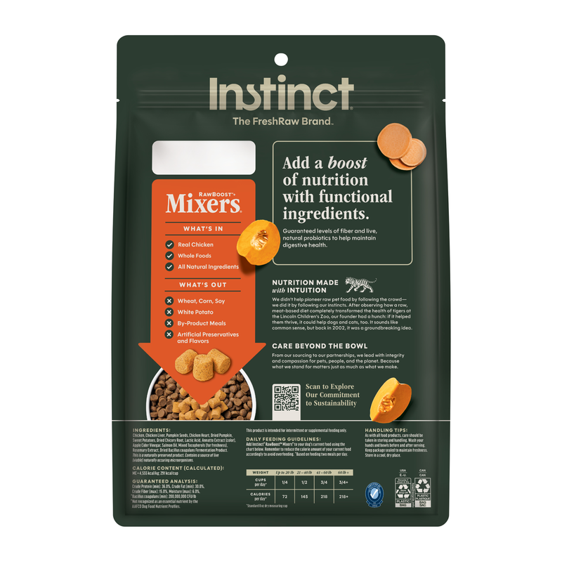 Instinct Raw Boost Mixers Gut Health Freeze-Dried Dog Food Topper, 12.5 oz. Bag