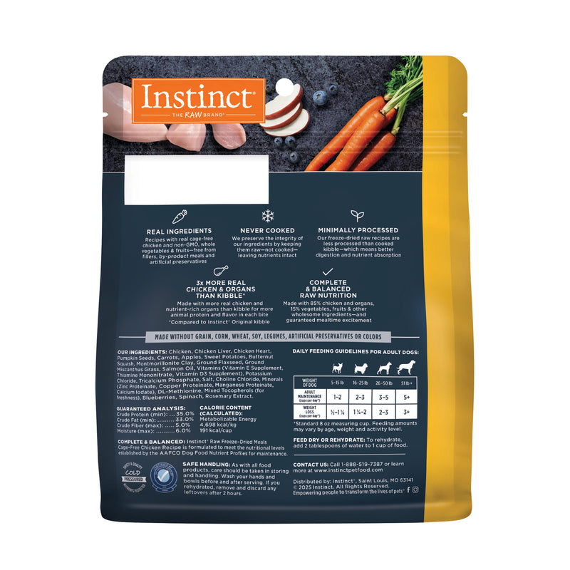 Instinct Raw Meals Freeze-Dried Chicken Dog Food, 3 oz. Bag