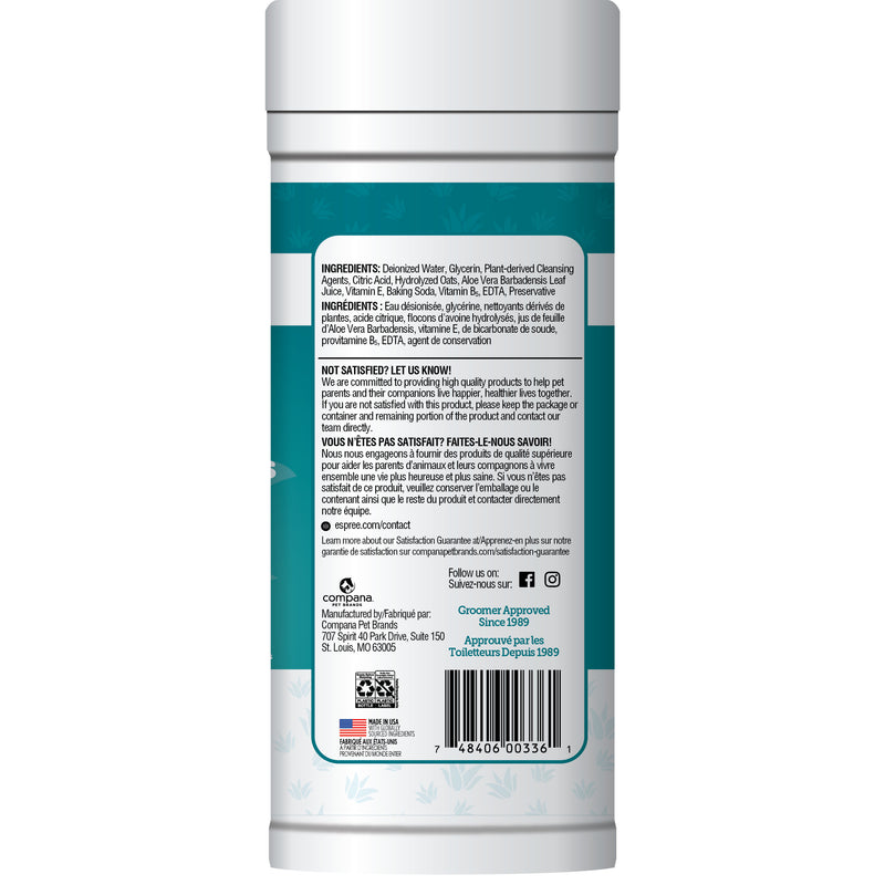 Espree Dog & Cat Hypoallergenic Aloe Wipes, 50ct