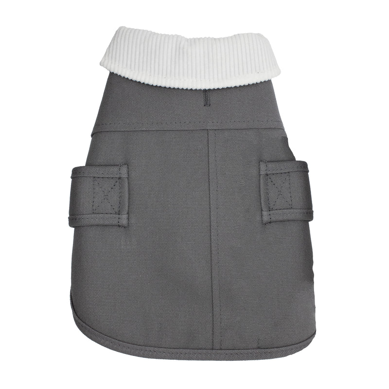 GREY CANVAS DOG COAT