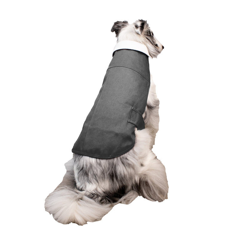GREY CANVAS DOG COAT