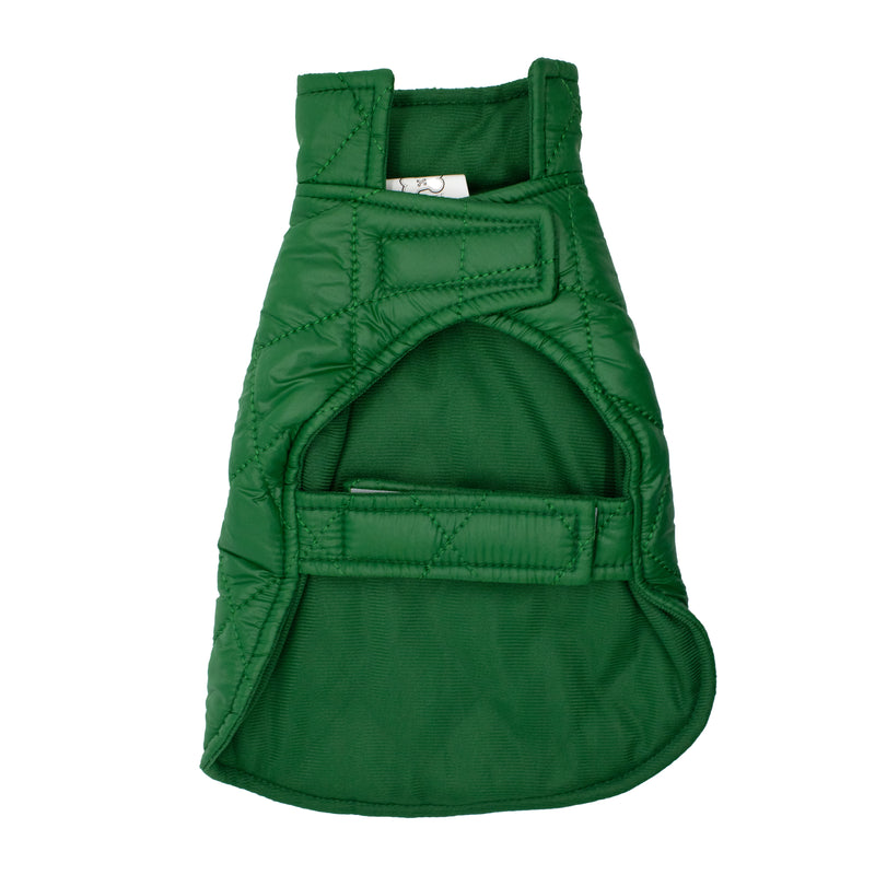 GREEN PUFFER DOG COAT