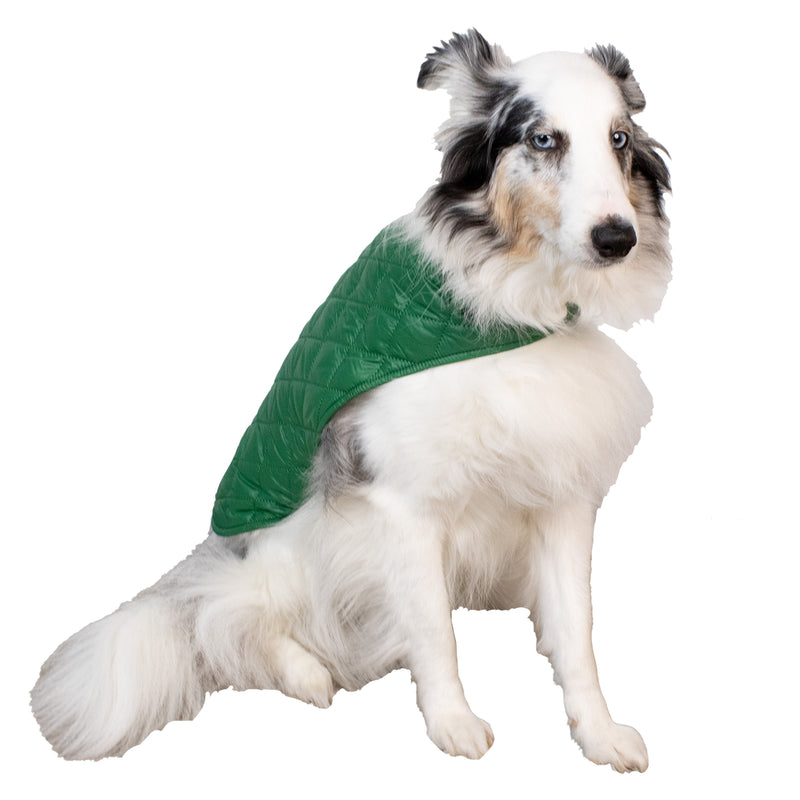 GREEN PUFFER DOG COAT